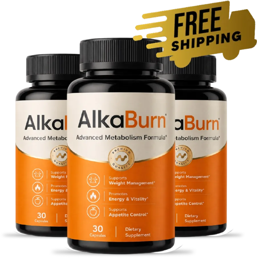 The AlkaBurn three-bottle package with free US shipping